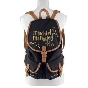 HARRY POTTER MISCHIEF MANAGED MARAUDER'S MAP CINCH BACKPACK BLACK BROWN